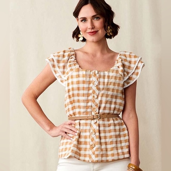 Matilda Jane Tops - 💥💥Price Reduced Annabelle Plaid Button Front Top Size XL